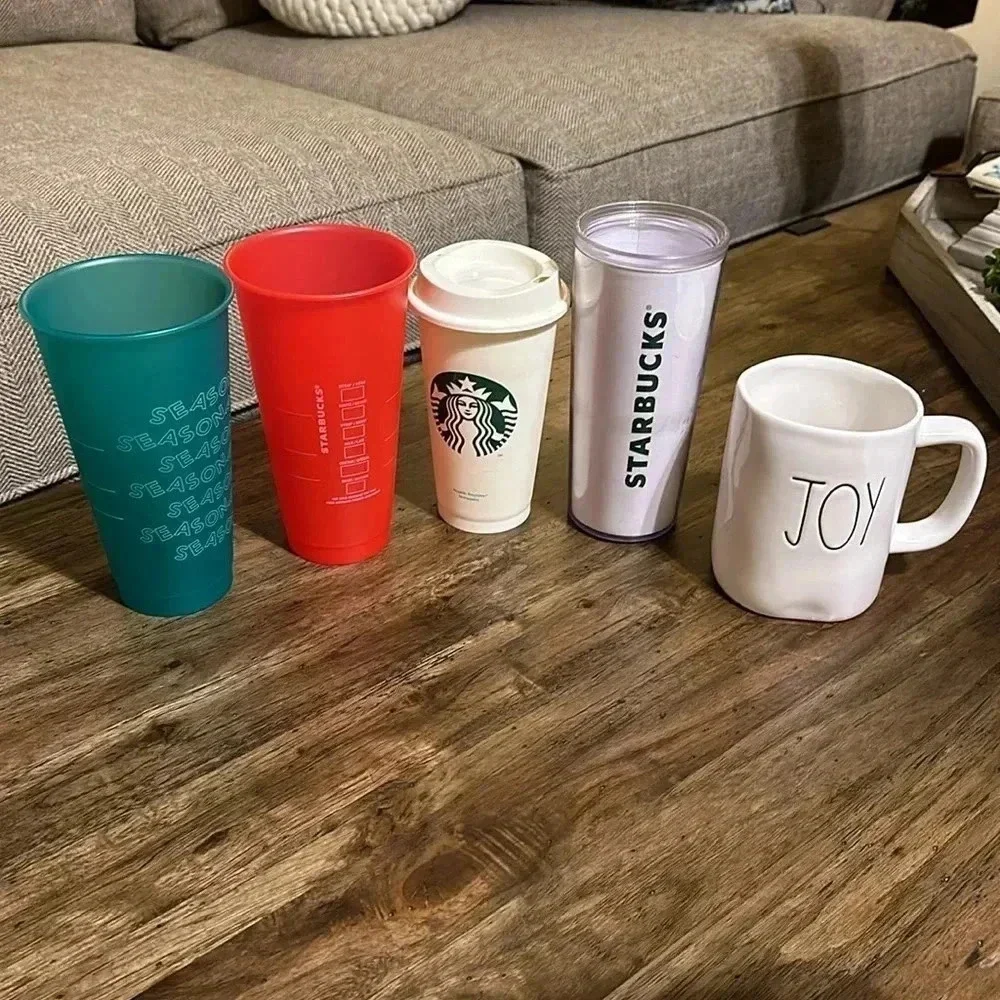 Sale ~5pc Bundle Starbucks Coffee Co Tumblers/Cups & “JOY” Coffee Mug Lot set